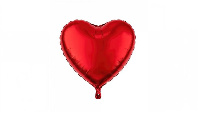 Heart-shaped red balloons for Valentine's celebration on a plain white backdrop - Powered by Adobe