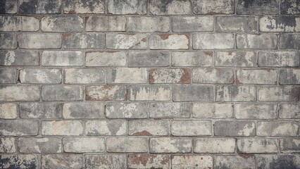 Fototapeta premium Weathered brick surface covered in dull grey paint
