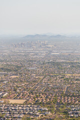 Wide Aerial View of Phoenix Arizona with Air Pollution Haze from Dobbins Lookout