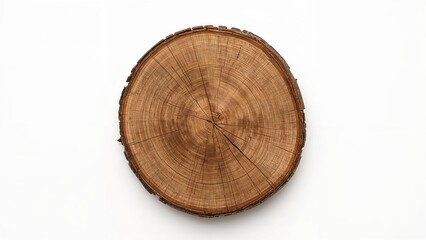 Tree slice serving as decoration with a simple white setting