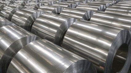 Fototapeta na wymiar Steel sheets in roll form