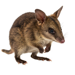 Fototapeta premium Bandicoot Posing Against Transparent Background Revealing Fine Details of Fur