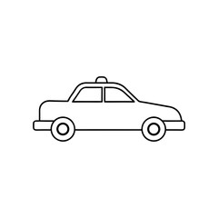 Obraz premium Outline of a police car on transparent background