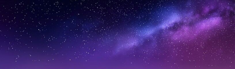 Fototapeta premium Starry Night Sky with Purple and Blue Nebula for Space-themed Projects