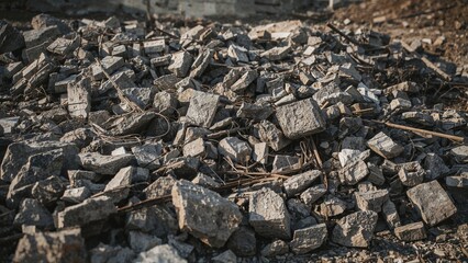 Accumulated Wreckage from Building Destruction