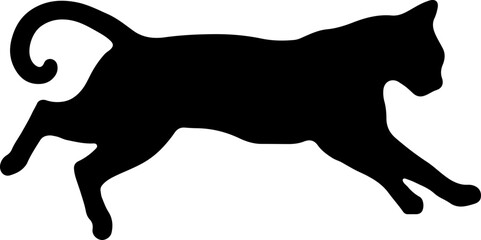 Leaping Cat Silhouette – Jumping Feline Vector Clipart Design