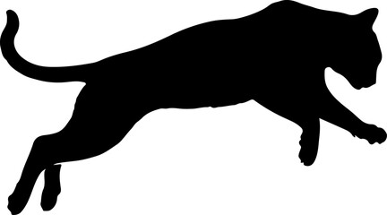 Leaping Cat Silhouette – Jumping Feline Vector Clipart Design