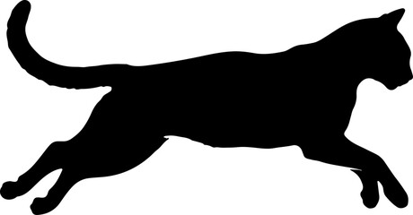 Leaping Cat Silhouette – Jumping Feline Vector Clipart Design