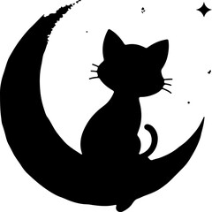 Leaping Cat Silhouette – Jumping Feline Vector Clipart Design