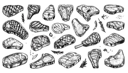 Various grilled steak cuts