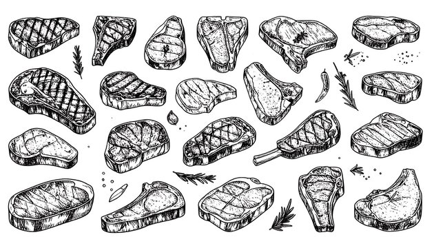Various grilled steak cuts