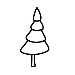 Fototapeta premium Fir tree doodle