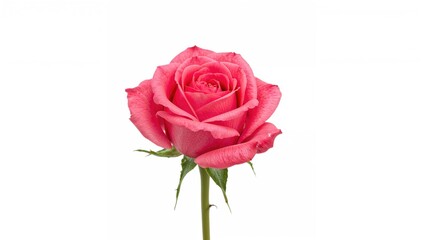 Pink-colored rose set on a white surface