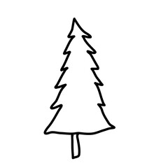 Fototapeta premium Fir tree doodle