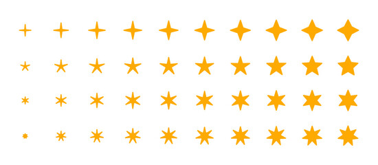 Star shape set. Collection of star icons and symbols. Vector illustration of star shapes. 
