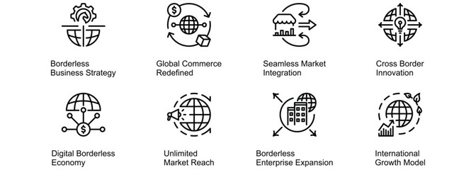 Borderless Business banner web icon vector illustration