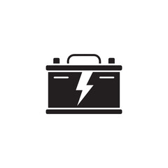 Car Battery Icon with Lightning Bolt Vector