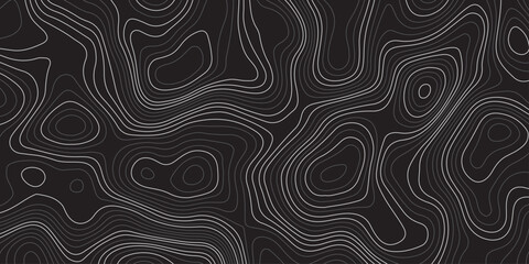 Abstract dark topographic contour map background with smooth flowing lines and modern minimal design. Elegant black pattern ideal for wallpapers, presentations, and graphic design projects.