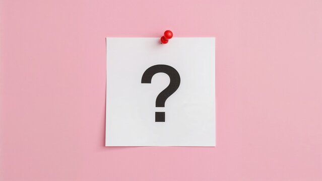 Speech bubble with a question mark on a pink backdrop. - Powered by Adobe