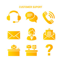 Customer Support Icons and Symbols Collection.