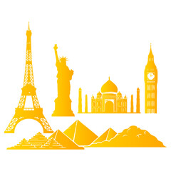 Famous World Landmarks Silhouette Collection.