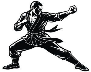 Fototapeta premium Martial Arts Silhouette