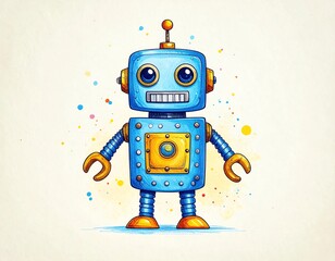 Fototapeta premium Cute robot illustration