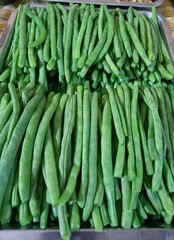 Fresh Green Beans Prepared for Traditional Indonesian Cuisine