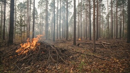 Minimizing wildfire hazards by thinning and managing fuel loads with controlled burning