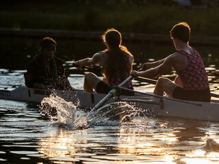 Rowing Team at Sunset