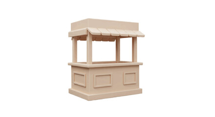 3D vector icon of a shopping store building, plain white background