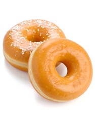 Glazed donuts, close-up, top view