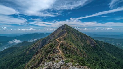 Spectacular elevated scenery highlighting a unique route between twin mountain tops.