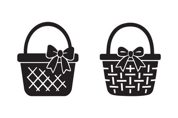 Picnic basket silhouette silhouette with white background