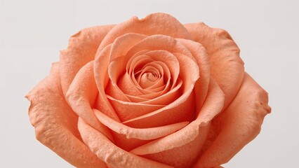 Peach Rose in a Tight Spiral Close-up