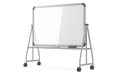 Fototapeta premium Mobile Whiteboard with Wheels for Presentations and Brainstorming in the Office or Classroom a Versatile Tool for Education and Business