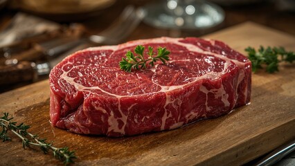 Fototapeta premium Uncooked beef prepared for dining