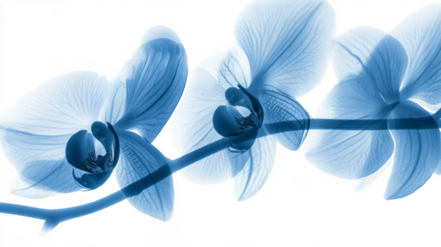 Xray transparent isolated PNG branch. Floral  leaves and stem. Vintage watercolor design for wedding cards, invitations. Spring or summer close-up photo. Elegant minimalist radiography