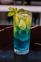 mojito cocktail on a black background