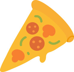 Flat Design Pizza Slice with Pepperoni
