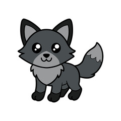 wolf black outline silhouette vector art