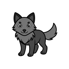 wolf black outline silhouette vector art