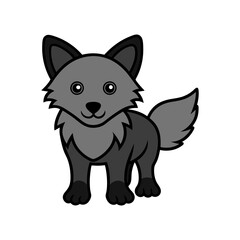 wolf black outline silhouette vector art