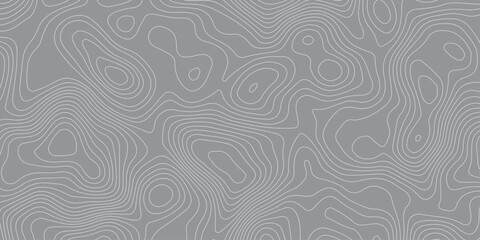 Abstract seamless topographic contour map pattern in gray tones. Modern elevation lines background design, perfect for geography, navigation, hiking, adventure, and creative graphic projects.