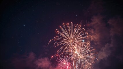 Image showing a complete frame of fireworks exploding