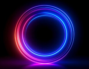 Obraz premium Distorted Neon Sign Effect with Vibrant Colors