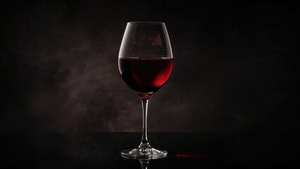 Naklejka premium Image of red wine poured into a glass with an abstract setting