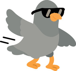 Pigeon Wearing Sunglasses Illustration