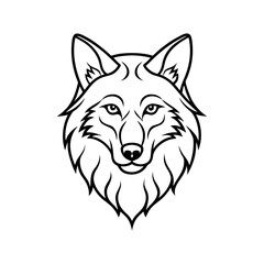 wolf head animal vector line art silhouette
