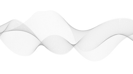 Abstract vector background with black wavy lines. Vector illustration. Wave with lines created using blend tool. line smooth gray.